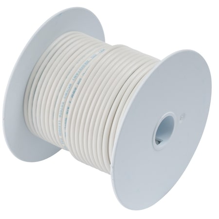 White 10 AWG Tinned Copper Wire - 100'